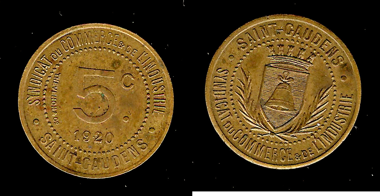 Saint Gaudens 5 centimes Trial Coin 1920 AU+